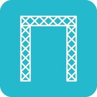 Dubai Gate Line Round Corner Background Icons vector
