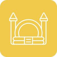 Bouncy Castle Line Round Corner Background Icons vector