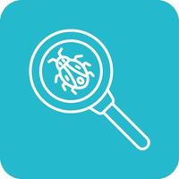 Bug Search Line Round Corner Background Icons vector