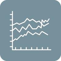 Filled Graph Line Round Corner Background Icons vector