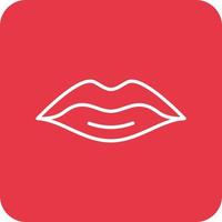 Lips Line Round Corner Background Icons vector