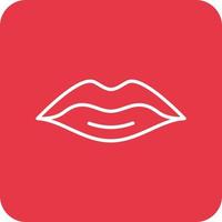 Lips Line Round Corner Background Icons vector