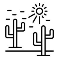 icono de la línea de calor del desierto vector