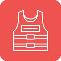 Bullet Proof Vest Line Round Corner Background Icons vector