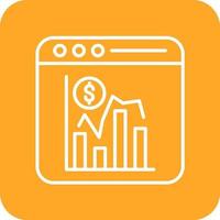 Statistics Line Round Corner Background Icons vector