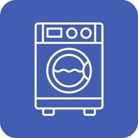 Washing Machine Line Round Corner Background Icons vector