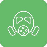 Fireman Mask Line Round Corner Background Icons vector