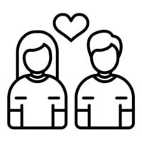 Happy Couple Line Icon vector