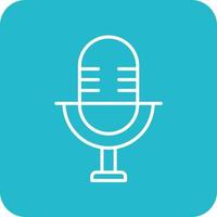 Microphone Line Round Corner Background Icons vector