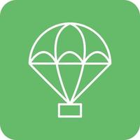 Parachute Line Round Corner Background Icons vector