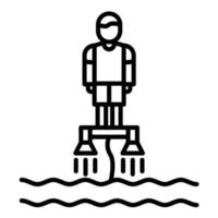 icono de línea de flyboard vector