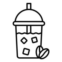 icono de línea de café helado vector