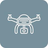 Drone Camera Line Round Corner Background Icons vector