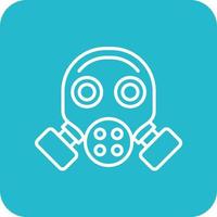 Gas Mask Line Round Corner Background Icons vector