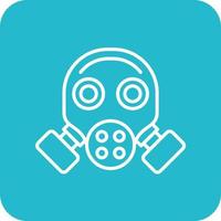 Gas Mask Line Round Corner Background Icons vector