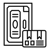 icono de la línea de entrega de la puerta vector