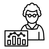 Data Scientist Line Icon vector