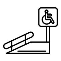 icono de línea de rampa para silla de ruedas vector