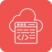 Cloud Coding Line Round Corner Background Icons vector
