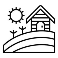 icono de línea de paisaje de campos vector