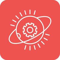 Supernova Line Round Corner Background Icons vector