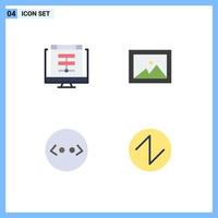 conjunto de 4 iconos de interfaz de usuario modernos símbolos signos para código de nube imagen en línea sonido elementos de diseño vectorial editables vector