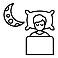 Sleeping Line Icon vector