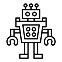 icono de línea de robot humanoide vector