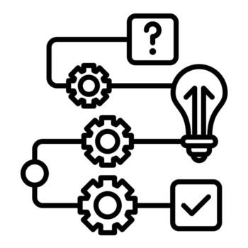 Solving Question Line Icon vector