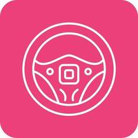Steering Wheel Line Round Corner Background Icons vector