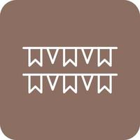 Garlands Line Round Corner Background Icons vector