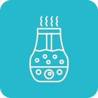 Humidifier Line Round Corner Background Icons vector