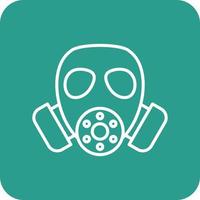 Gas Mask Line Round Corner Background Icons vector