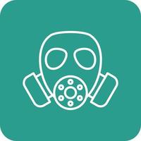 Gas Mask Line Round Corner Background Icons vector