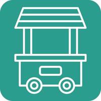 Food Cart Line Round Corner Background Icons vector