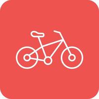 Bicycle Line Round Corner Background Icons vector