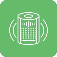 Smart Speaker Line Round Corner Background Icons vector