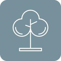 Tree Line Round Corner Background Icons vector