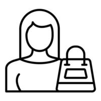 Woman Shopping Line Icon vector