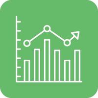 Column Chart Line Round Corner Background Icons vector