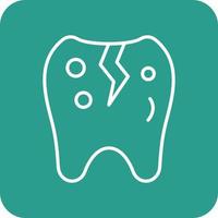 Tooth Problem Line Round Corner Background Icons vector