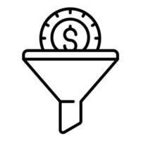 Sales Funnel Line Icon vector