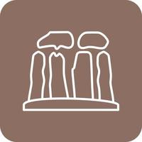 iconos de fondo de esquina redonda de línea de stonehenge vector