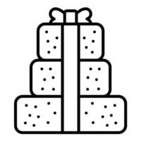 Gift Bundle Line Icon vector