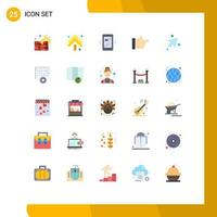 User Interface Pack of 25 Basic Flat Colors of event up mobile arrow thumbs up Editable Vector Design Elements