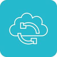 Cloud Sync Line Round Corner Background Icons vector
