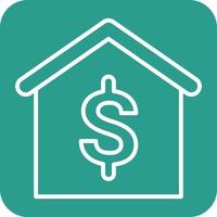 House Price Line Round Corner Background Icons vector