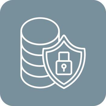 Database Security Line Round Corner Background Icons vector