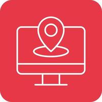 IP Address Line Round Corner Background Icons vector