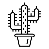 icono de línea de cactus vector